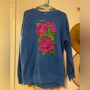 NWT ⭐️ bloom where you are planted blue crewneck sweatshirt with purple florals